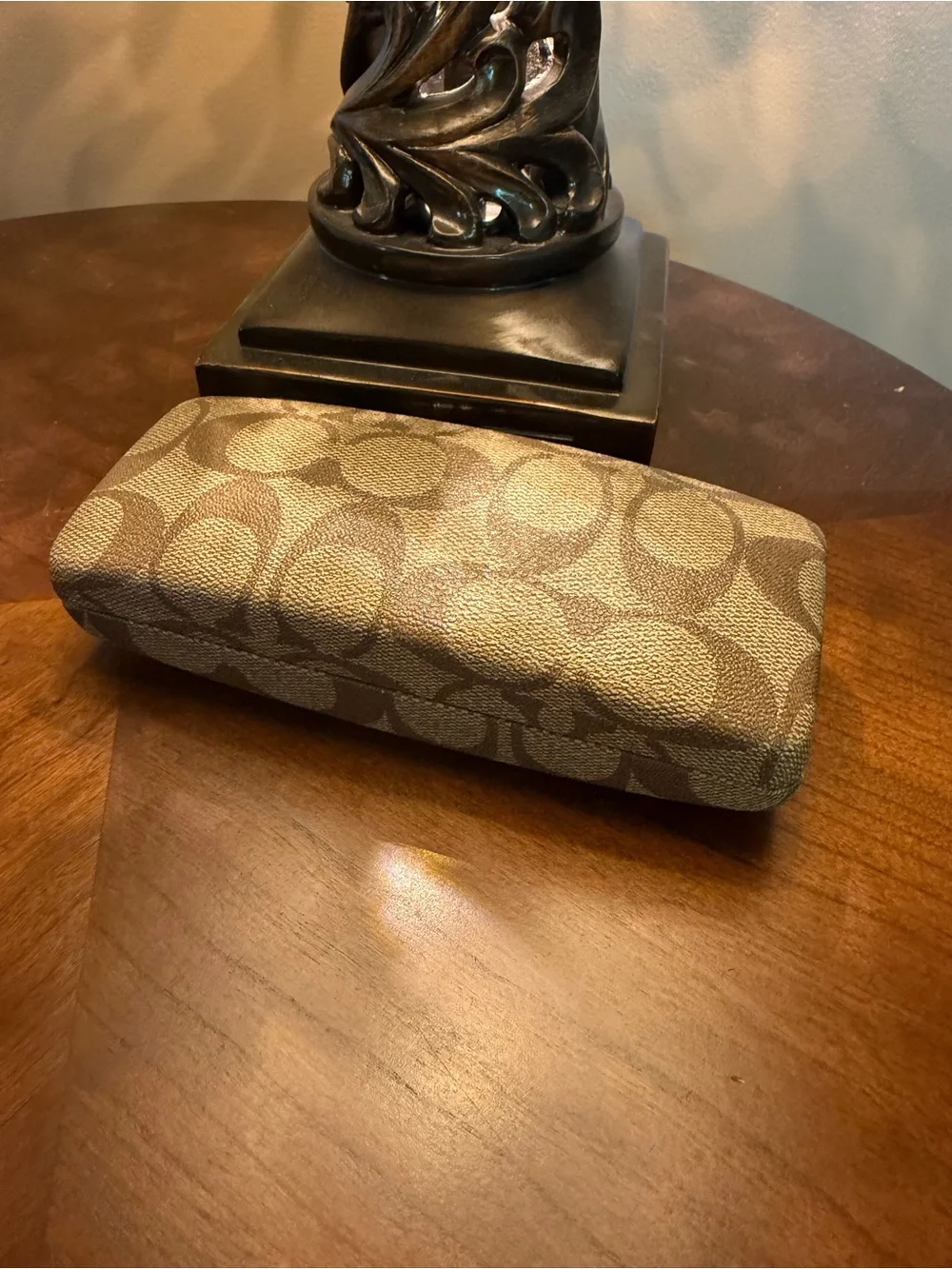 Coach Sunglasses Case in Brown Velvet with Gold Logo